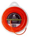 Gedrehter Mähfaden 4,5mm: 40m YERD Premium-Line Trimmerfaden TWIST für Freischneider, hochwertiges Polyamid, aggressive 3D Vierkant-Schneidecken, leiser durch gedrehte Form