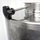 Zottel Tank: Edelstahl Branntweintank / Edelstahl-Fass 150 Liter Inhalt mit Domdeckel, Füßen / Bodenrest-Auslauf, inkl. Hahn (versandkostenfrei)