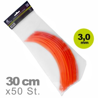 50 Mähfäden 3mm, 4-Kant YERD Square Classic Trimmer, quadratische Schneidkante,  jeweils auf 30cm vorgelängt (15m)