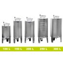 Edelstahl Branntwein-Tank / Edelstahl-Fass 200 Liter Inhalt, mit Domdeckel und Füßen, inkl. Hahn 3/4 Zoll, Restauslauf 1 Zoll, Zottel Tank made in EU (versandkostenfrei)*