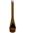 Gartenkamin mit Schornstein: YERD Denver XM+ aus echtem Cortenstahl inkl. Grill-Rost Set, Denver BBQ 125cm mit 100cm Rohr-Verlängerung (Versand kostenlos)