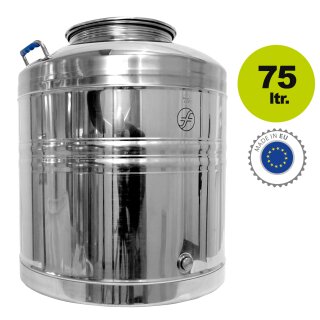 Lagerverkauf: Edelstahl-Transportkanne 75 Liter für Lebensmittel ,  Hochglanz, 18/10 AISI 304
