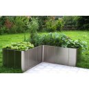Hochbeet nach Maß - aus Metall KONFIGURIERBAR: "Corner 163" Hochbeet Edelstahl oder in Cortenstahl (rostig), runde Ecken, 163x163cm in verschiedenen Höhen (33cm, 50cm, 80cm), beliebig verlängerbar! (Versand kostenfrei *)
