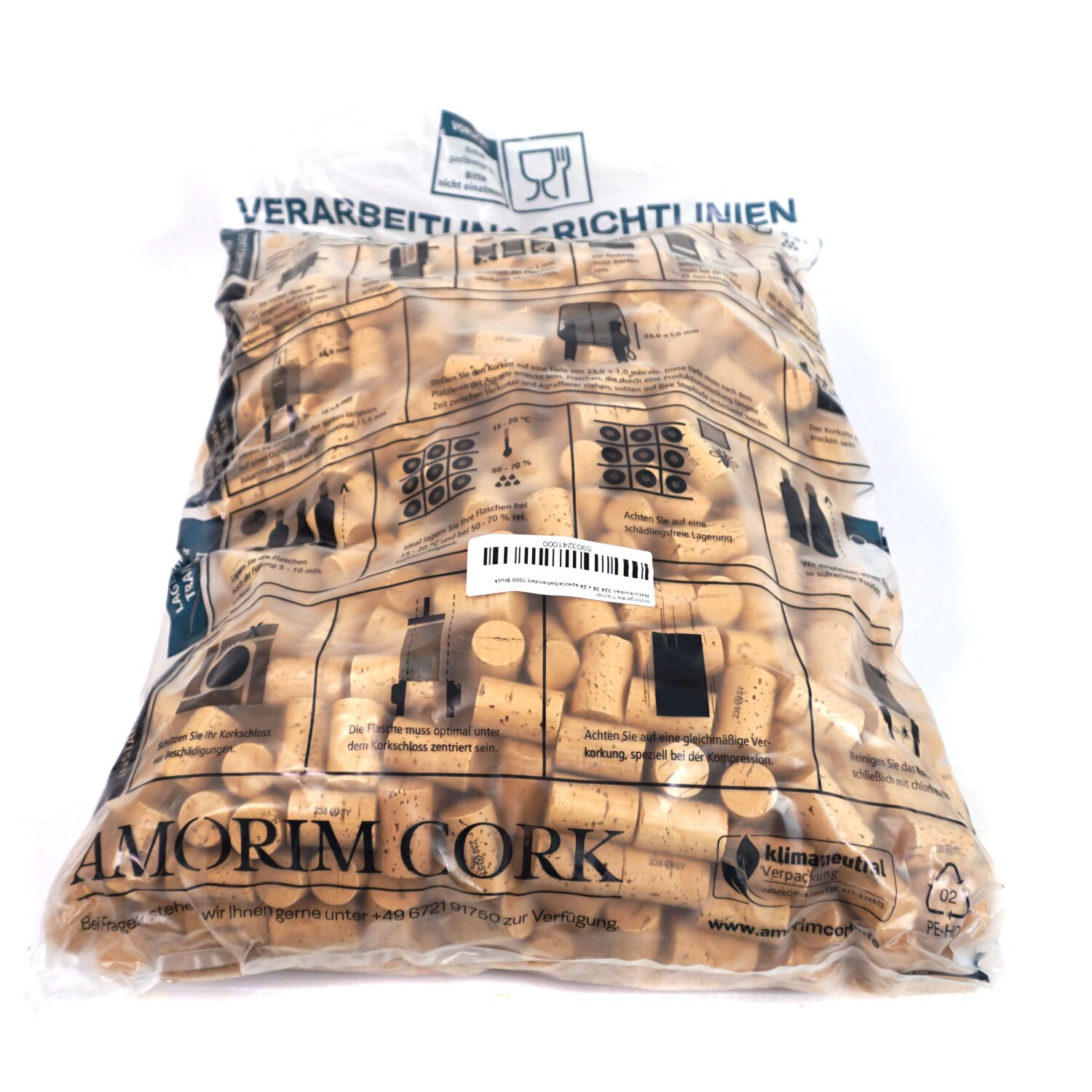   Naturkorken 324 38 x 24 spezialbehandelt 1000 Stück 