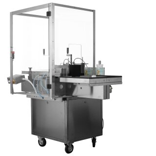 Automatischer Flaschenetikettierer Easy ET800-1, für 1 Etiketten-Rollen, für Flaschen Gläser Dosen PET Zylinder von Ø 45 - 120mm etikettierbar,  800 Flaschen/Std