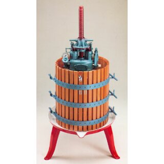 Obstpresse Holz - manuell hydraulisch:  Weinpresse (Traubenpresse)  / Apfelpresse OPH80,  475 Liter Presskorb-Inhalt, mit Fahrwerk, hand-hydraulische Korbpresse (versandkostenfrei)*