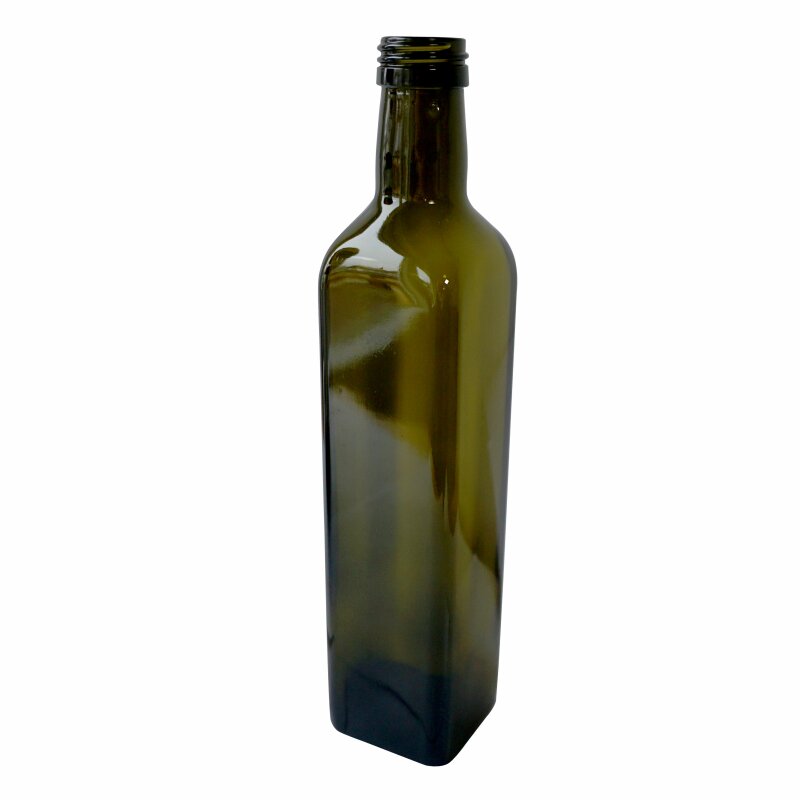  Restposten / Sonderposten: 10x klassische  Speise-Öl / Olivenöl-Flasche 500ml, Glas antik-grün,  Verschluss-Gewinde PP31,5