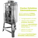 Fischer Edelstahlkanne geschweißt: POLISHLINE Wasser-Edition H2O, 50 Liter Inhalt, Getränkefass speziell für Trinkwasser-Lagerung, INKL. speziellem V4A Edelstahlhahn