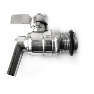 Auslaufhahn K3-4AB,  3/4" Edelstahl mit Auslaufbogen