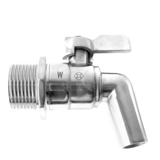Auslaufhahn K1AB, 1" Edelstahl mit Auslaufbogen