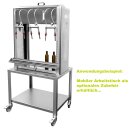 Heißabfüller AFGEE6-T90: Profi Flaschen-Abfüllgerät 6 Stationen, Edelstahl, 14mm Standard-Füllventile zur Heissabfüllung, mit Thermometer, klassischer Falldruck-Abfüller für Wein, Most, Saft  etc., made in EU (Versand kostenfrei*)