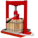 Manuell hydraulische Tisch-Korbpresse, 25 Liter,   Obstpresse mit bis zu10 Tonnen Pressdruck,  60-80 l Stundenleistung, Holz-Presskorb, Edelstahl-Ablaufwanne, sehr stabile Qualität, made in EU (versandkostenfrei)*