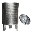 SET: Zottel Edelstahl Immervoll-Tank 500 Liter /   Edelstahlfass mit Bodenrest-Auslauf, Immervollbehälter  inkl. Schwimmdeckel