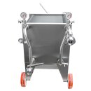 Schichtenfilter: Weinfilter-Maschine Fischer, inkl. 41 Filterplatten 40 x 40, für max.40 Schichten, ohne Pumpe, Edelstahl-Gehäuse, fahrbar, Weinfilteranlage made in EU  (versandkostenfrei)*