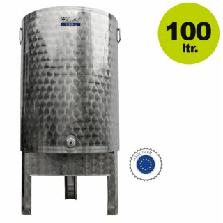 Edelstahl Lagerbehälter TG 100 / Edelstahl-Fass 100 Liter geschlossen / Edelstahltank mit Fußgestell (versandkostenfrei *)