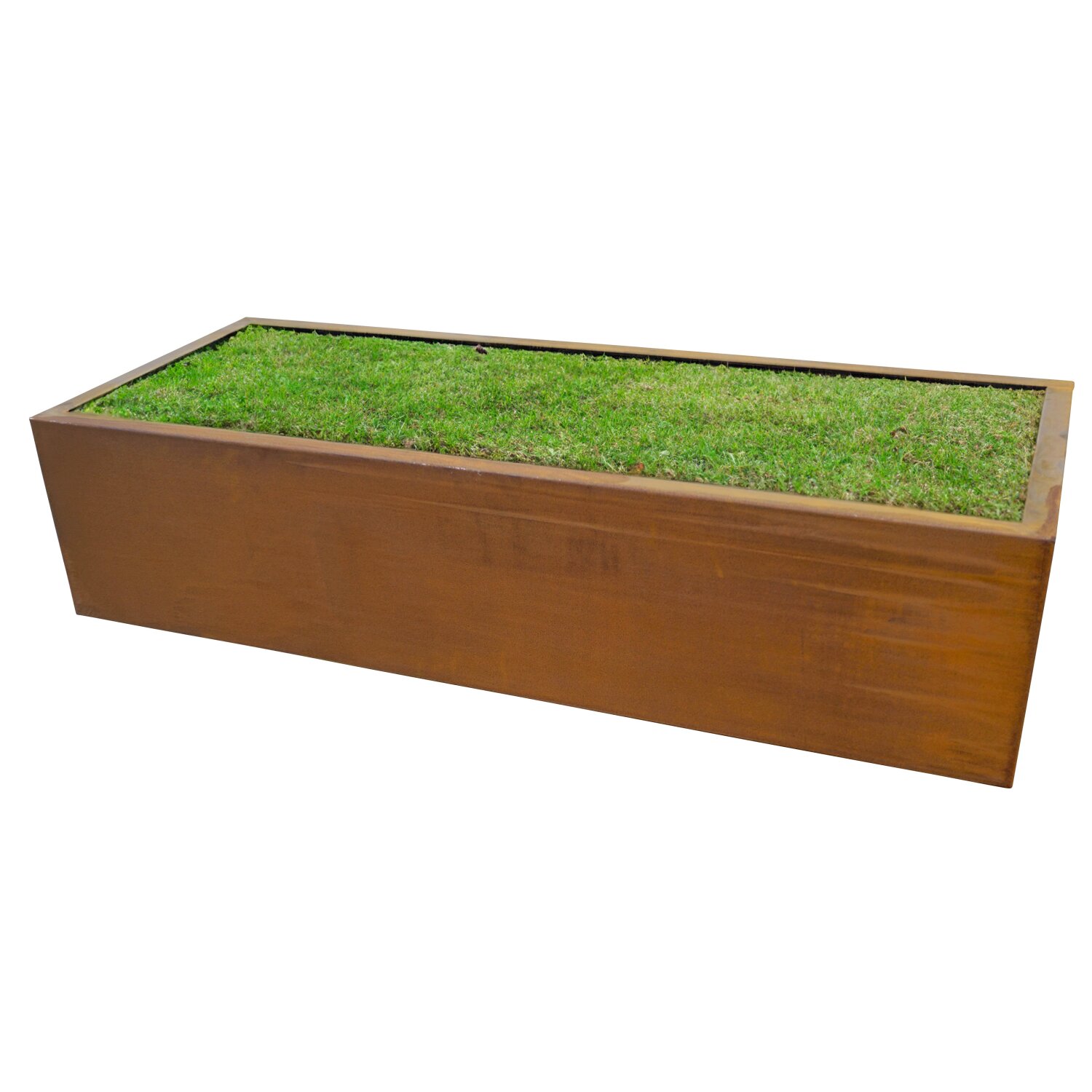 3900190  YERD CortenBOX 150: Cortenstahl Beet-Einfassung 150x60x3, 35cm Hochbeet aus echtem 1,6mm Corten-Stahl (!), Farbe Rost-Patina, verschweißt - nicht verschraubt, witterungs-beständig,  auch stehend als Brennholz-Regal verwendbar  (Versand kostenfrei*) 	 
		 (Edel-Rost, Corten, Hochbeet, Beeteinfassung Rost-Patina, Rost,  Pflanzcontainer,  Kräuterhochbeet, Metall)  
	