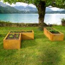 YERD CortenBOX 120: Cortenstahl Beet-Einfassung 120x60x35cm, 35cm Hochbeet, echter 1,6mm Corten-Stahl (!),Farbe Rost-Patina, verschweißt - nicht verschraubt, witterungs-beständig, kann auch stehend als Brennholz-Regal verwendet werden