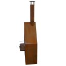 Terrassenfeuer / Grill-Kamin: YERD Grill Gartenkamin mit Schronstein / Feuerstelle BURNLEY, aus echtem 1,6mm  Corten-Stahl (!) in Edelrost, Höhe 1,8m,  mit Grillrost (Versand kostenfrei*)