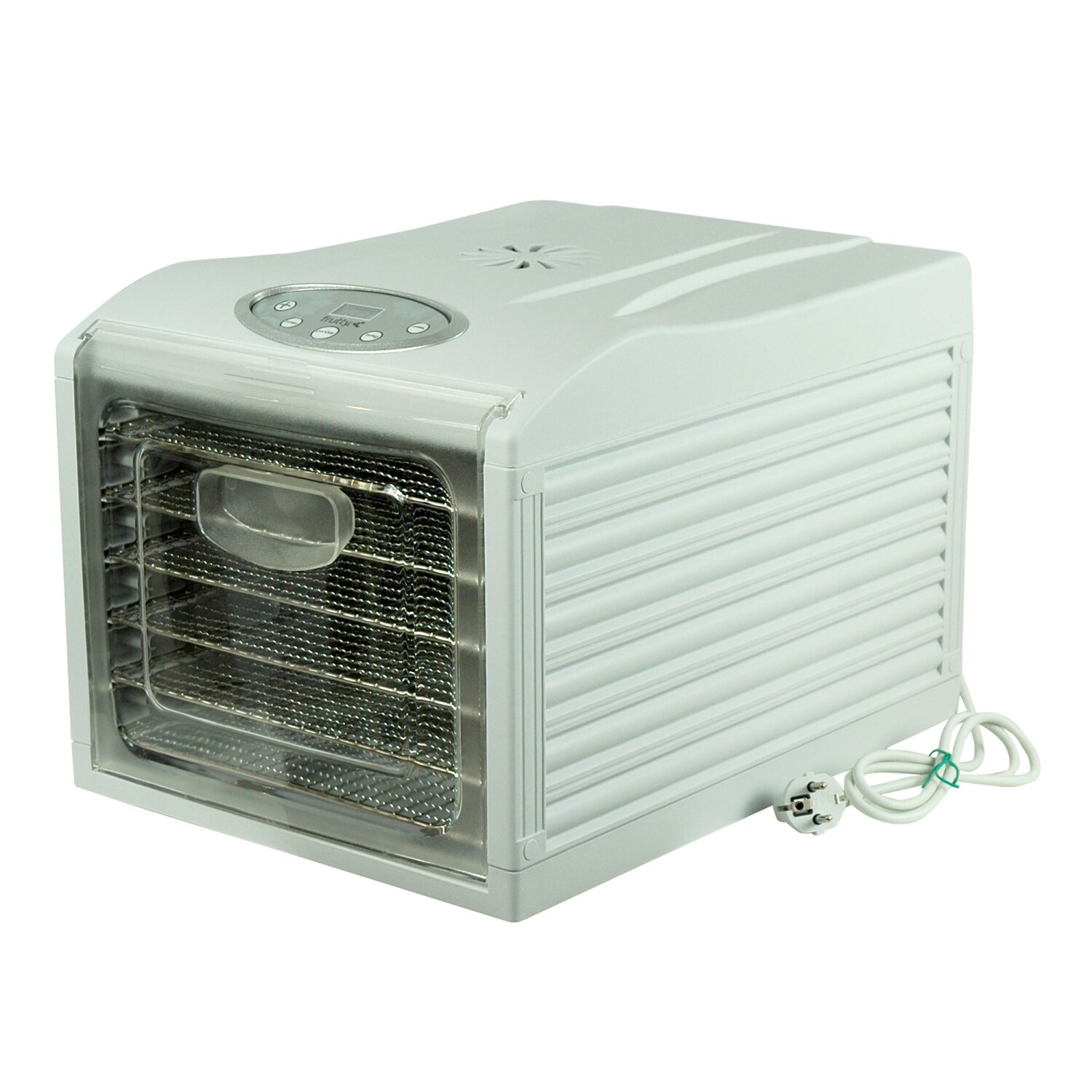 27074  Dörrgerät Frutty mit digitalem Temperaturregler und Timer 	 
		 (Dörrautomat, Dörrgerät, Dörren, Obst dörren, Dörrschrank, Trocken-Schrank)  
	