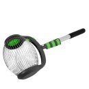 YERD RO4L  Rollsammler für Nüsse, 4L Rollkorb, inkl. robustem Alu-Teleskopstiel, Nuss-Sammler ideal für Haselnüsse und Walnüsse u.v.m., Fallobst-Sammler mit praktischer Entleerungs-Klappe und Transportbeutel