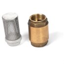 Rückschlagventil für Schmutz-Wasser mit Saugkorb 3/4" Zoll , Innengewinde,  Rückschlagklappe Messing, für Saugschlauch