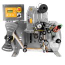 Etikettierer 2in1 rund und eckig: Halbautomatischer Flaschen-Etikettierer Easy  Q MEGA12 für zylindrische und quadratische Flaschen und Behälter / Olivenöl-Flaschen / Dosen etc, Etikettiermaschine auch für PET Flaschen (versandkostenfrei)*