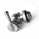 Fischer Edelstahlkanne POLISHLINE Wasser-Edition H2O, 15 Liter Inhalt, Getränkefass bzw. Weithals Tank speziell für Trinkwasser-Lagerung, Wasser-Behälter INKL. speziellem V4A Edelstahlhahn, TIPP: Auch ideal als BPA freier Wasser-Kanister für Camping!