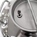 Fischer Edelstahlkanne POLISHLINE Wasser-Edition H2O, 15 Liter Inhalt, Getränkefass bzw. Weithals Tank speziell für Trinkwasser-Lagerung, Wasser-Behälter INKL. speziellem V4A Edelstahlhahn, TIPP: Auch ideal als BPA freier Wasser-Kanister für Camping!