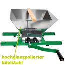 Kleine Beerenmühle: manuell /  Handbetrieb,  BM7 mit 7 ltr. Edelstahltrichter, speziell  zum Maischen von Beeren und Trauben, Traubenmühle mit Quetschwalzen aus lebensmittelechtem Kunststoff