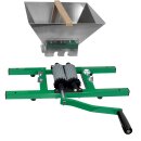 Kleine Beerenmühle: manuell /  Handbetrieb,  BM7 mit 7 ltr. Edelstahltrichter, speziell  zum Maischen von Beeren und Trauben, Traubenmühle mit Quetschwalzen aus lebensmittelechtem Kunststoff