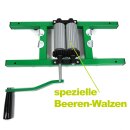 Kleine Beerenmühle: manuell /  Handbetrieb,  BM7 mit 7 ltr. Edelstahltrichter, speziell  zum Maischen von Beeren und Trauben, Traubenmühle mit Quetschwalzen aus lebensmittelechtem Kunststoff