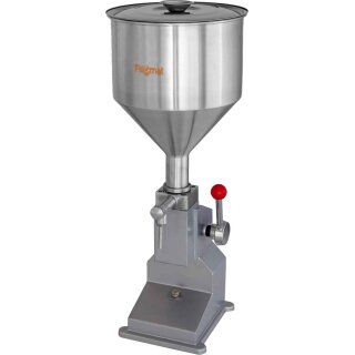 Manueller Dosierfüller  50 ML, zum Dosieren von Honig, Kosmetika, Öl usw., dosierbar von 5-50ml pro Stoß (einstellbar per Justrierschraube), Abfüller mit 10 L Trichter, Edelstahl  (Versand kostenfrei)