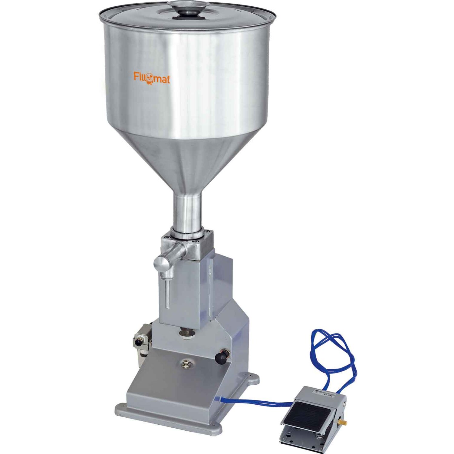 31030  Druckluft Dosierfüller  50 ML, zum Dosieren von Honig, Kosmetika, Öl usw., dosierbar von 5-50ml pro Stoß (einstellbar per Justrierschraube),  Genauigkeit +/-  0,2 -1 ml, Kompressor erforderlich, Abfüller mit 10 L Trichter, Edelstahl  (Versand kostenfrei) 