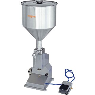 Druckluft Dosierfüller  50 ML, zum Dosieren von Honig, Kosmetika, Öl usw., dosierbar von 5-50ml pro Stoß (einstellbar per Justrierschraube),  Genauigkeit +/-  0,2 -1 ml, Kompressor erforderlich, Abfüller mit 10 L Trichter, Edelstahl  (Versand kostenfrei)