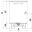 Zottel Edelstahlmischbehälter mit 700 Liter Volume mit Staplerunterbau