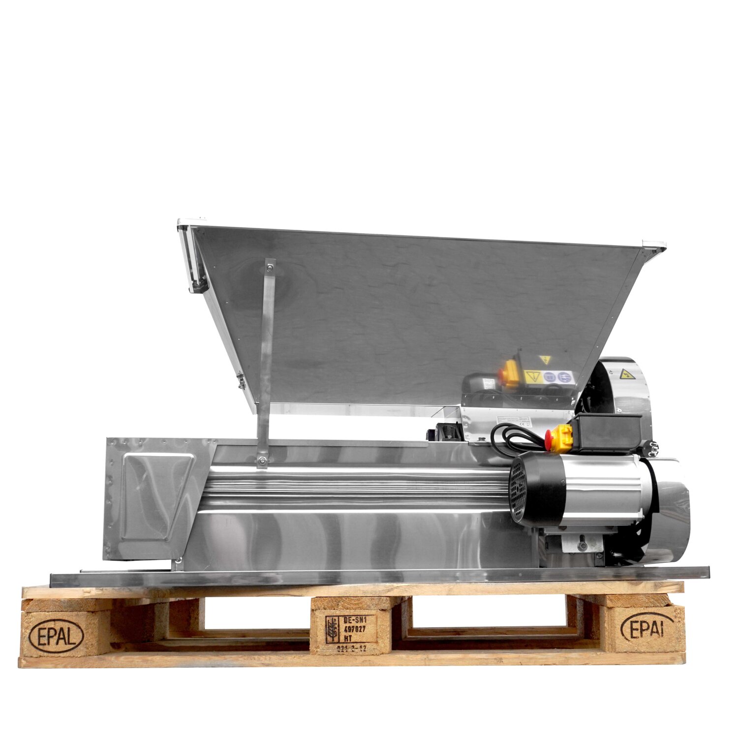   SONDERPOSTEN:  Abbeermaschine Edelstahl mit Elektro-Motor, FISCHER-LAHR Sondermodell TA1500EL, mit Förderschnecke im großen Trichter, 230V, 1500kg Trauben pro Std., Walzen Alu , (!) Sonderausführung -  nur so lange Vorrat reicht (!), Versand kostenfrei* 	 
		 (Traubenabbeermaschine, Traubenabbeermaschinen, Abbeermaschine, Traubenmühle, Beerenmühle, Rebler, Entrapper, electric grape crusher inox)  
	