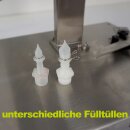 Dosierfüller Fischer-Lahr® FüllTronic 9-X, Abfüller für Creme und Gel, Zahnradpumpe, 50-18.000cP, Edelstahl, mit Touchscreen, Auslösung per Lichtschranke, Fußschalter o. autom. Zeitintervall, Ansaug-Schlauch o. optionalem Trichter  (Versand kostenfrei*)