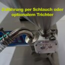 Dosierfüller Fischer-Lahr® FüllTronic 9-X, Abfüller für Creme und Gel, Zahnradpumpe, 50-18.000cP, Edelstahl, mit Touchscreen, Auslösung per Lichtschranke, Fußschalter o. autom. Zeitintervall, Ansaug-Schlauch o. optionalem Trichter  (Versand kostenfrei*)