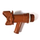 YERD Regenfass Country: Regentonne Wassertank Fass 140 Liter 3/4" Zoll Auslauf mit Messinggewinde, sehr dekoratives und realistisches Holzfass-Design, Regenwasser-Speicher aus frostfestem PE-Kunststoff, inkl. Auslaufhahn (Größe 2), mit Deckel,  made in EU