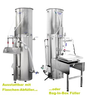 Fischer-Lahr made by Zottel - Heiss-Abfüllgerät / Pasteurisierer 18 kW, Saftpasteur / Durchlauf Pasteurisator, für 2 Flaschen-Abfüllköpfe oder  Bag-in-Box Abfüller (Abfülleinheit als Zubehör!), 400V, 200 l/h, Durchlauferhitzer für Apfelsaft, made in  EU