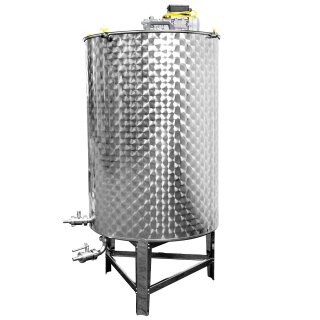 Edelstahlfass mit Rührwerk 500 Liter, Vermischungstank für flüssige Lebensmittel, Biertank,  Rührtank mit Bodenauslauf, made in EU (Versand kostenfrei*)