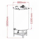 Edelstahlfass mit Rührwerk 500 Liter, Vermischungstank für flüssige Lebensmittel, Biertank,  Rührtank mit Bodenauslauf, made in EU (Versand kostenfrei*)