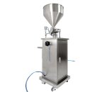 Fischer-Lahr Dosierfüller DF1000, mit pneumatischer Zylinder-Pumpe, Mengen von 100 - 1000 ml, für dickflüssige Medien, wie Honig, Marmelade, Senf, Öle, Flüssig-Seife, Creme usw, mit Fußschalter, Schlauchanschluss möglich, lebensmittelecht, aus Edelstahl