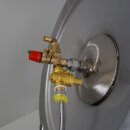 NEU 2025 - Fischer -Lahr®  FPF90 PRO Edelstahl Hydropresse kippbar:  90 Liter Kelter / Apfelpresse / Obstpresse mit Wasserdruck-Antrieb, nur bei Fischer mit zusätzlichem Druckminderer (!), inkl. Presstuch, komplett INOX, mit Fahrwerk (versandkostenfrei)*