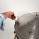 NEU 2025 - Fischer -Lahr®  FPF90 PRO Edelstahl Hydropresse kippbar:  90 Liter Kelter / Apfelpresse / Obstpresse mit Wasserdruck-Antrieb, nur bei Fischer mit zusätzlichem Druckminderer (!), inkl. Presstuch, komplett INOX, mit Fahrwerk (versandkostenfrei)*