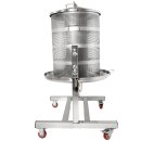 NEU 2025 - Fischer -Lahr®  FPF90 PRO Edelstahl Hydropresse kippbar:  90 Liter Kelter / Apfelpresse / Obstpresse mit Wasserdruck-Antrieb, nur bei Fischer mit zusätzlichem Druckminderer (!), inkl. Presstuch, komplett INOX, mit Fahrwerk (versandkostenfrei)*
