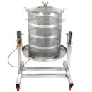NEU 2025 - Fischer -Lahr®  FPF90 PRO Edelstahl Hydropresse kippbar:  90 Liter Kelter / Apfelpresse / Obstpresse mit Wasserdruck-Antrieb, nur bei Fischer mit zusätzlichem Druckminderer (!), inkl. Presstuch, komplett INOX, mit Fahrwerk (versandkostenfrei)*