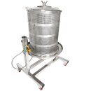 NEU 2025 - Fischer -Lahr®  FPF90 PRO Edelstahl Hydropresse kippbar:  90 Liter Kelter / Apfelpresse / Obstpresse mit Wasserdruck-Antrieb, nur bei Fischer mit zusätzlichem Druckminderer (!), inkl. Presstuch, komplett INOX, mit Fahrwerk (versandkostenfrei)*