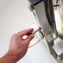 NEU 2025 - Fischer -Lahr®  FPF90 PRO Edelstahl Hydropresse kippbar:  90 Liter Kelter / Apfelpresse / Obstpresse mit Wasserdruck-Antrieb, nur bei Fischer mit zusätzlichem Druckminderer (!), inkl. Presstuch, komplett INOX, mit Fahrwerk (versandkostenfrei)*