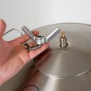 NEU 2025 - Fischer -Lahr®  FPF90 PRO Edelstahl Hydropresse kippbar:  90 Liter Kelter / Apfelpresse / Obstpresse mit Wasserdruck-Antrieb, nur bei Fischer mit zusätzlichem Druckminderer (!), inkl. Presstuch, komplett INOX, mit Fahrwerk (versandkostenfrei)*